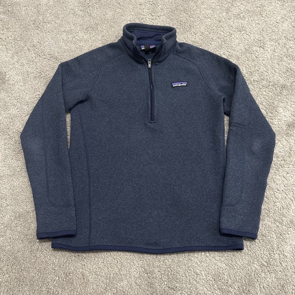 Patagonia Better Sweater Men's Small 1/4 Zip Pullover Blue Fleece Pocket
